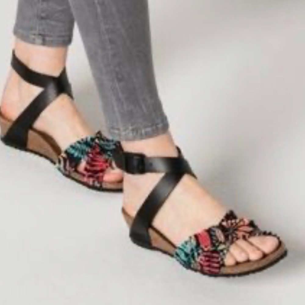 Birkenstock Papillio Eur 38 lola  frills flower sandal with slight wedge